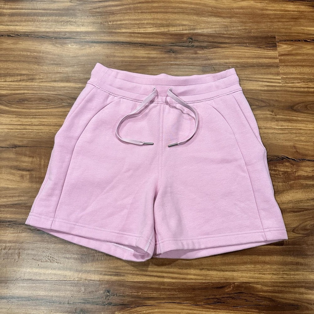 Lululemon Shorts Womens 6 Pink Fleece Sweat Elastic Waist Drawstring Pockets